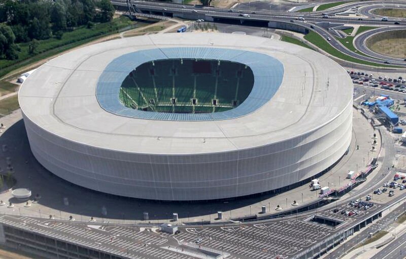 Stadion we Wrocławiu z drona